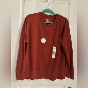 Time and Tru Brick Red Pullover